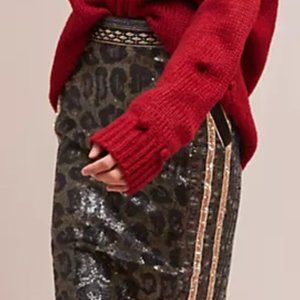 Anthropologie for Byron Lars Sequins Leopard Skirt.